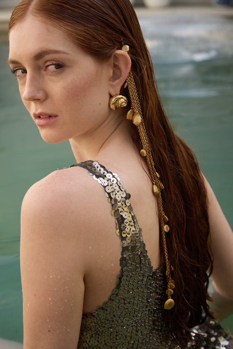 Leila Metal Swirl Earrings