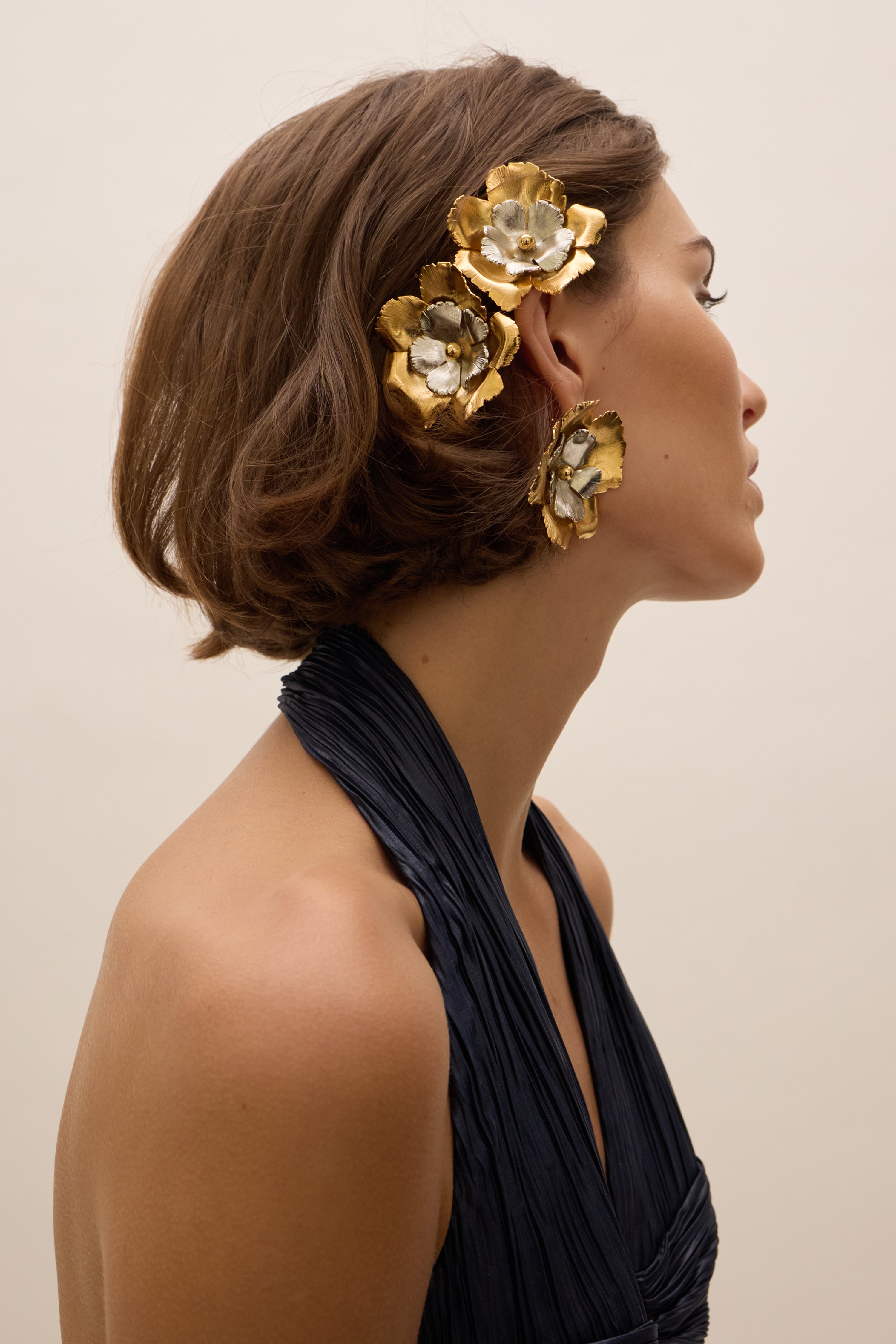 Eden Floral Mixed Metal Bobbi Pin Set of 2