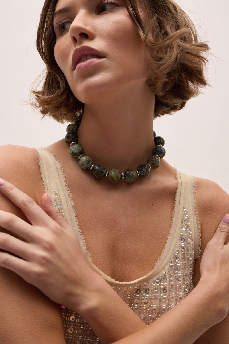 Reese Stone Beaded Necklace