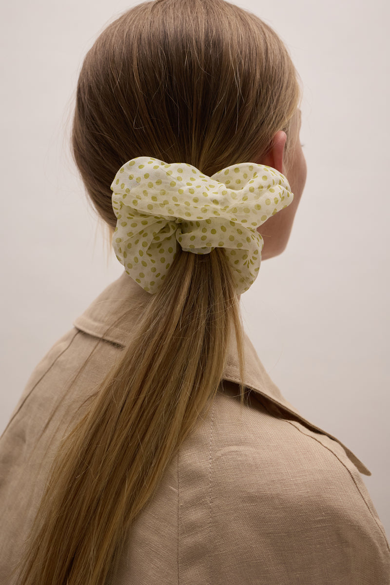 Juliette Polka Dot Silk Scrunchie