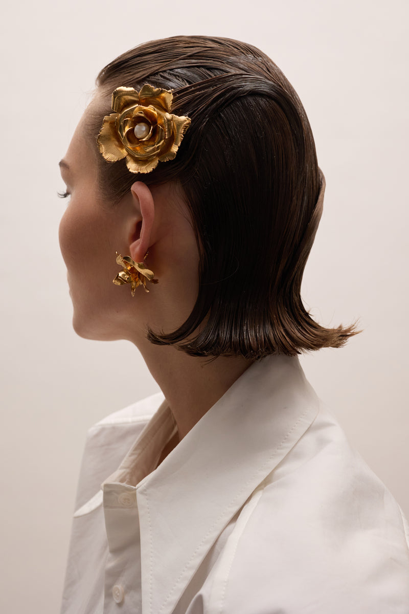 Ivy Floral Pearl Comb