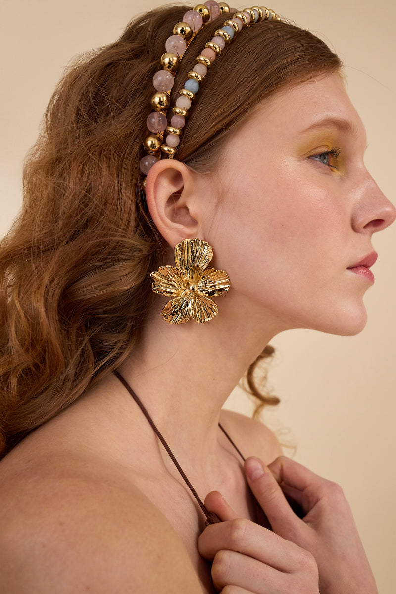 Maya Floral Button Earrings