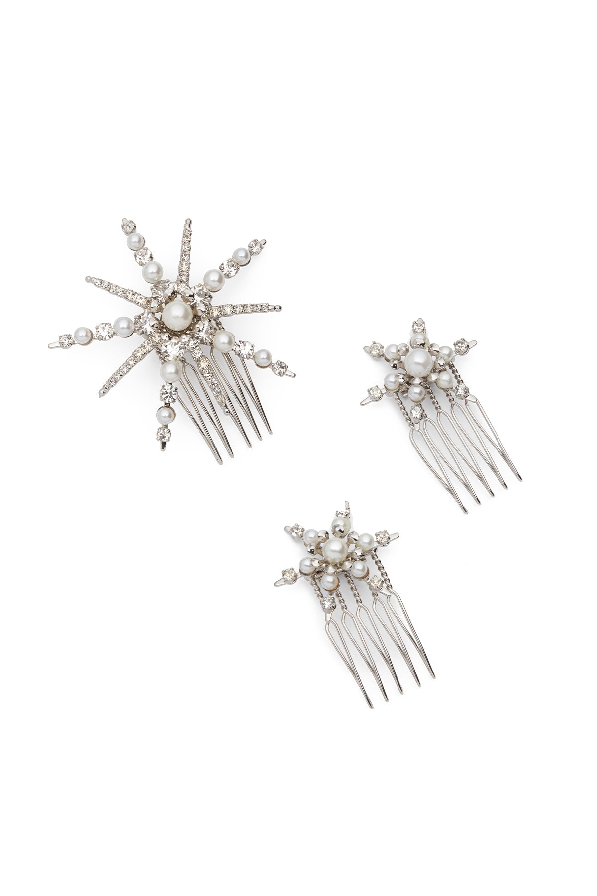 Starlet Pearl and Crystal Comb Set of 3