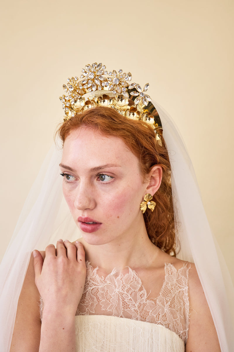 Lava Floral Pearl Studs