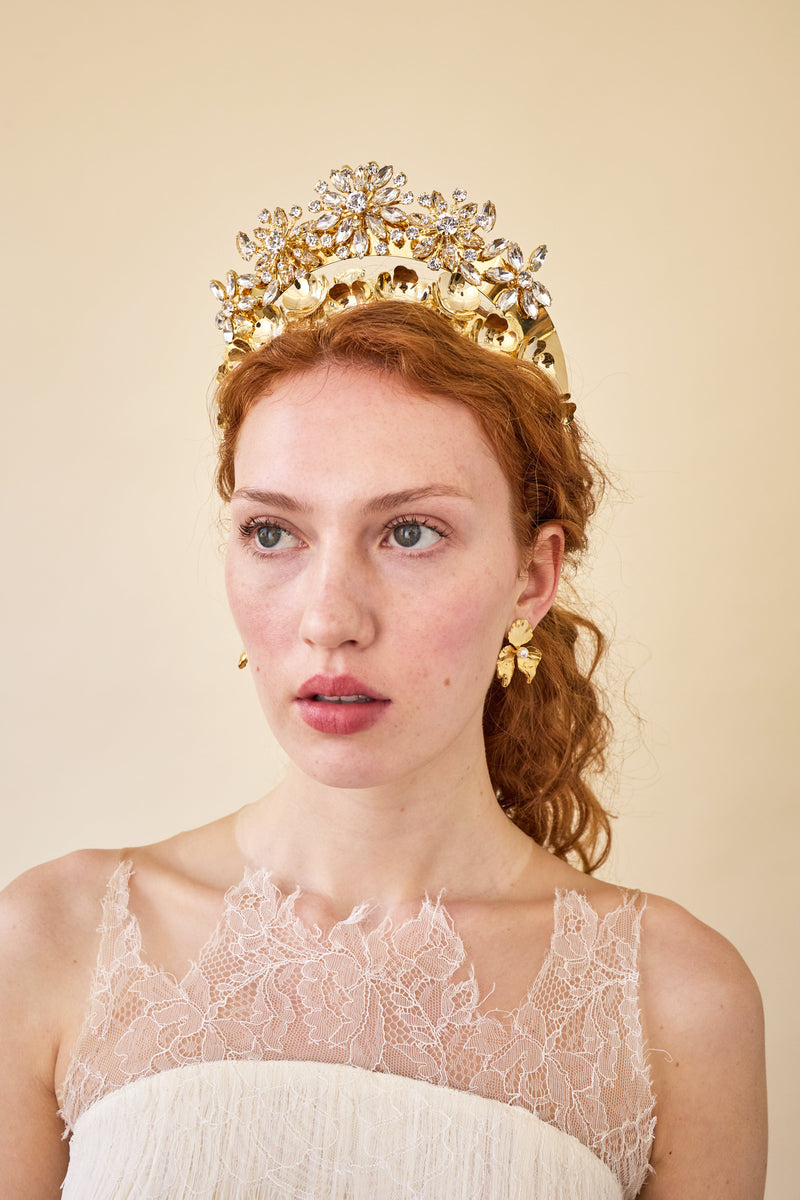 Lava Floral Pearl Studs