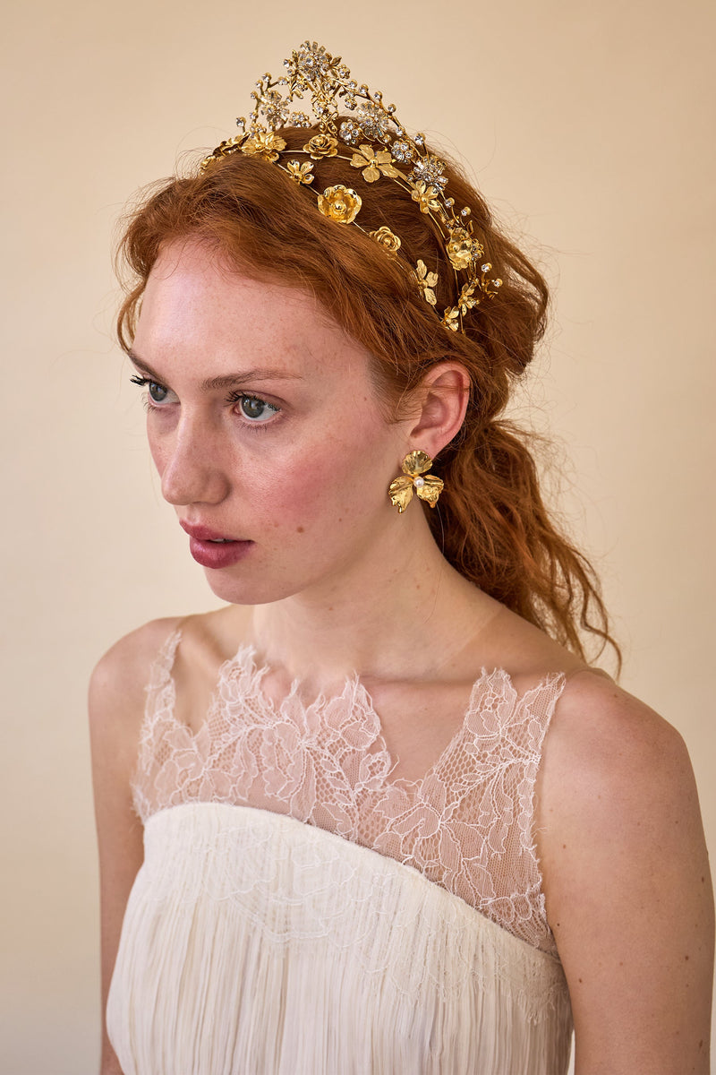 Lava Floral Pearl Studs