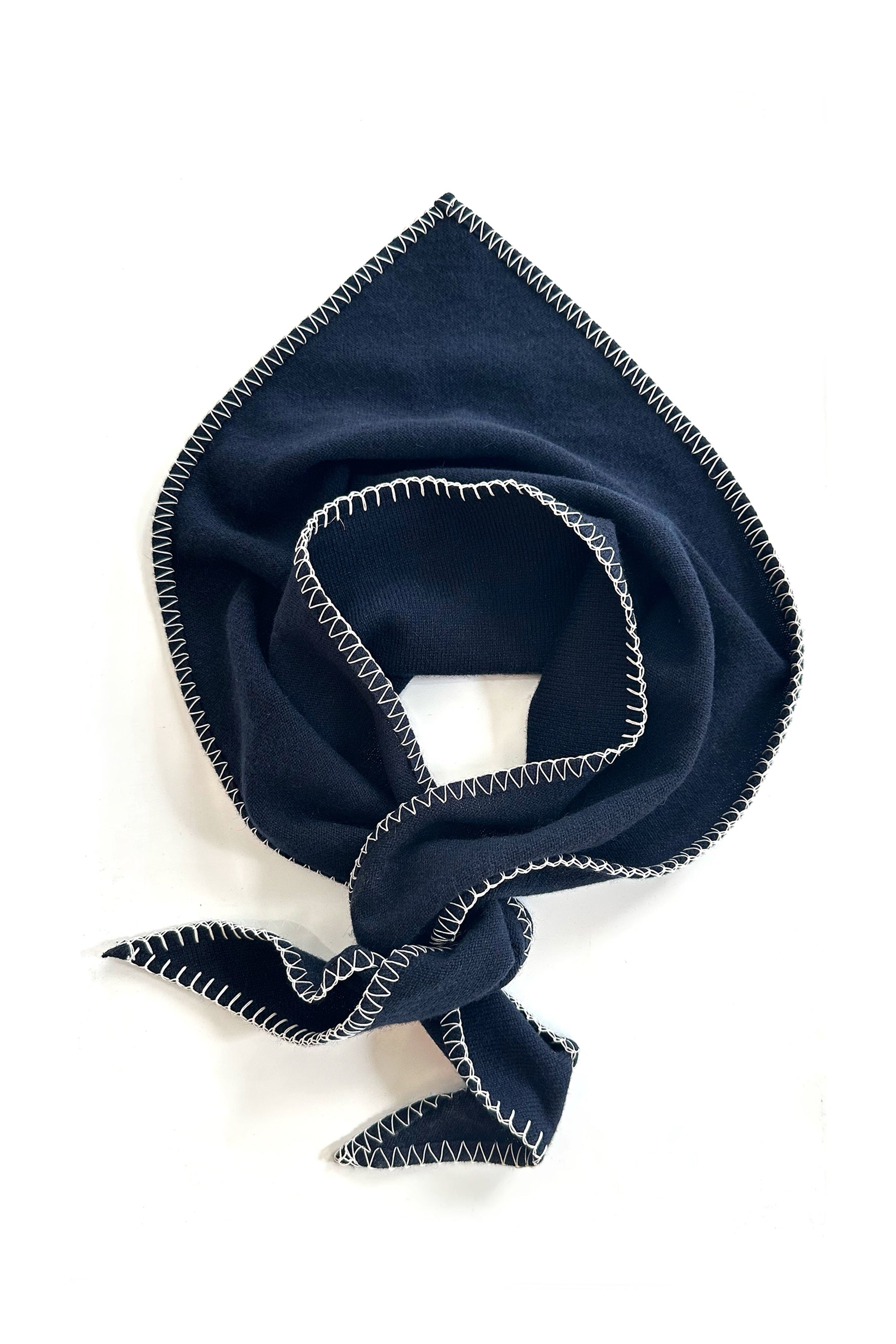 Simone Cashmere Whipstitch Bandana Scarf | LELET NY