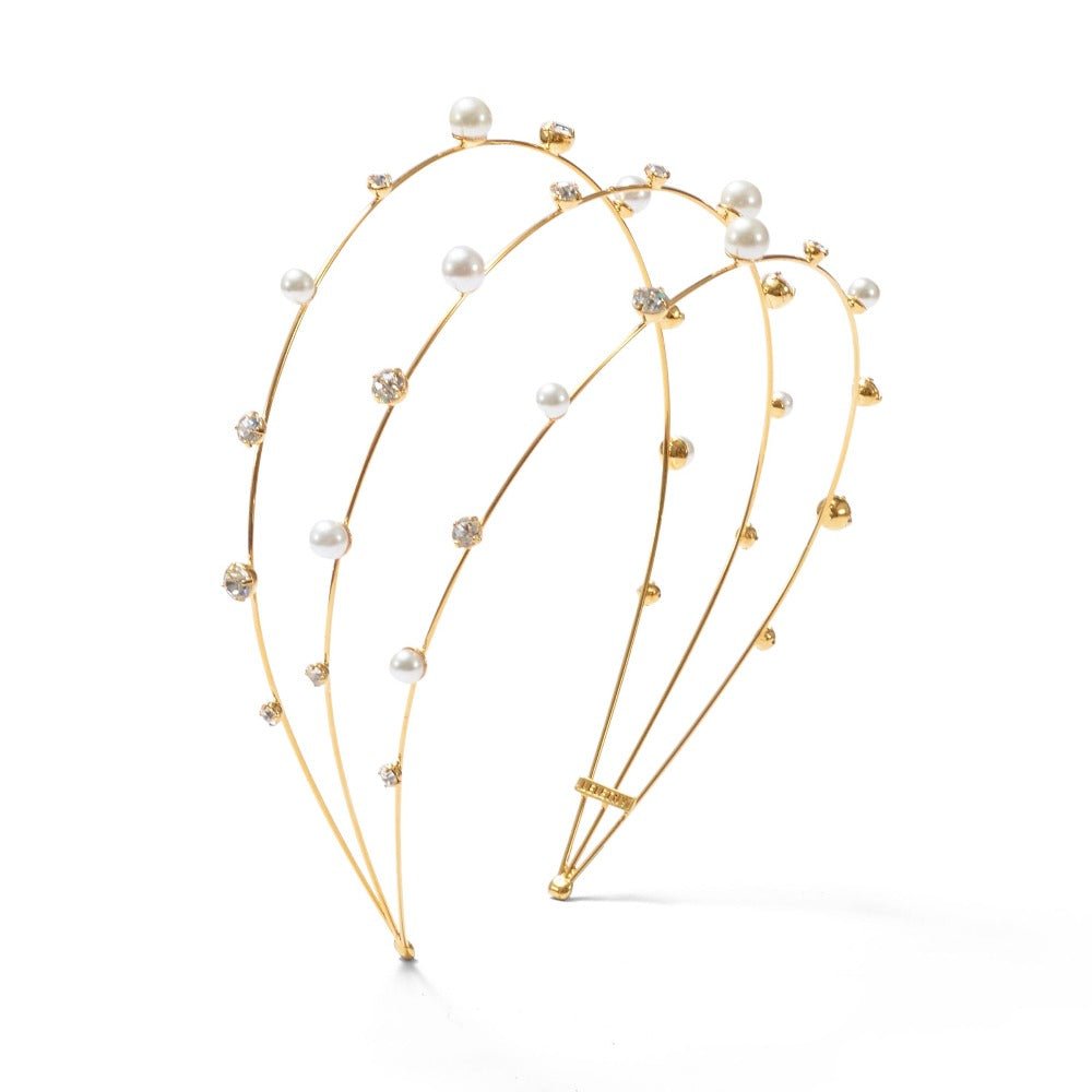 Triple Pearl Wrap Headband | LELET NY 14K Gold