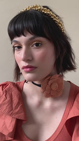 Chloe Rosette Flower Choker