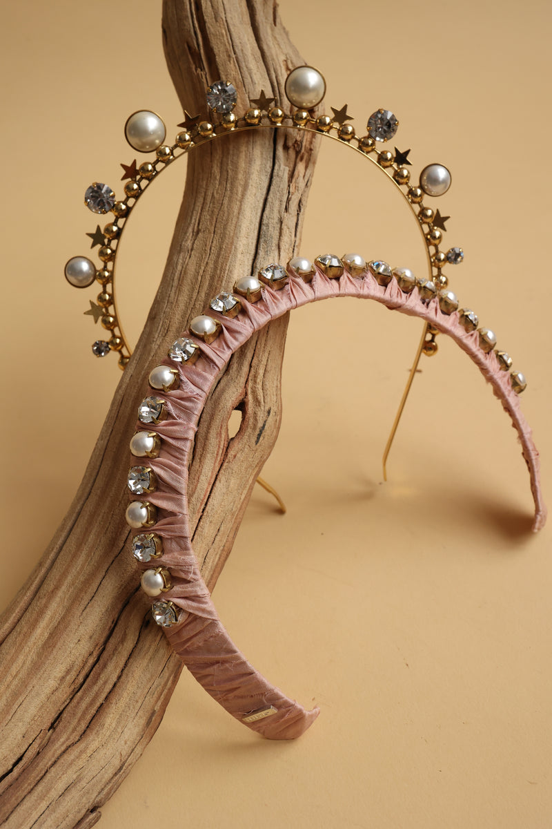 Lea Silk Pearl and Crystal Crown