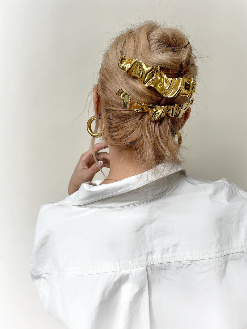 Ruffle French Barrette