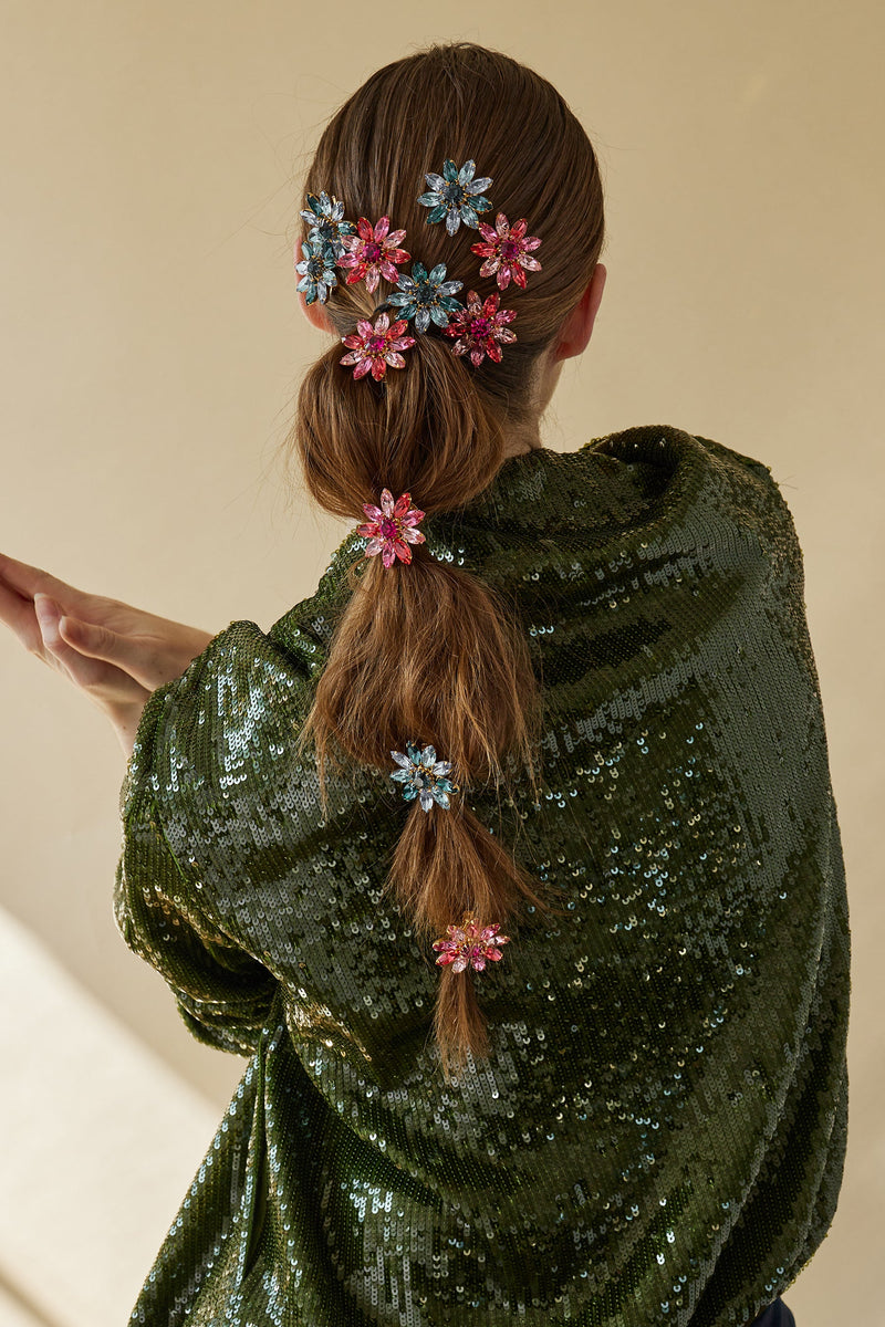 Zuri Crystal Flower Clip