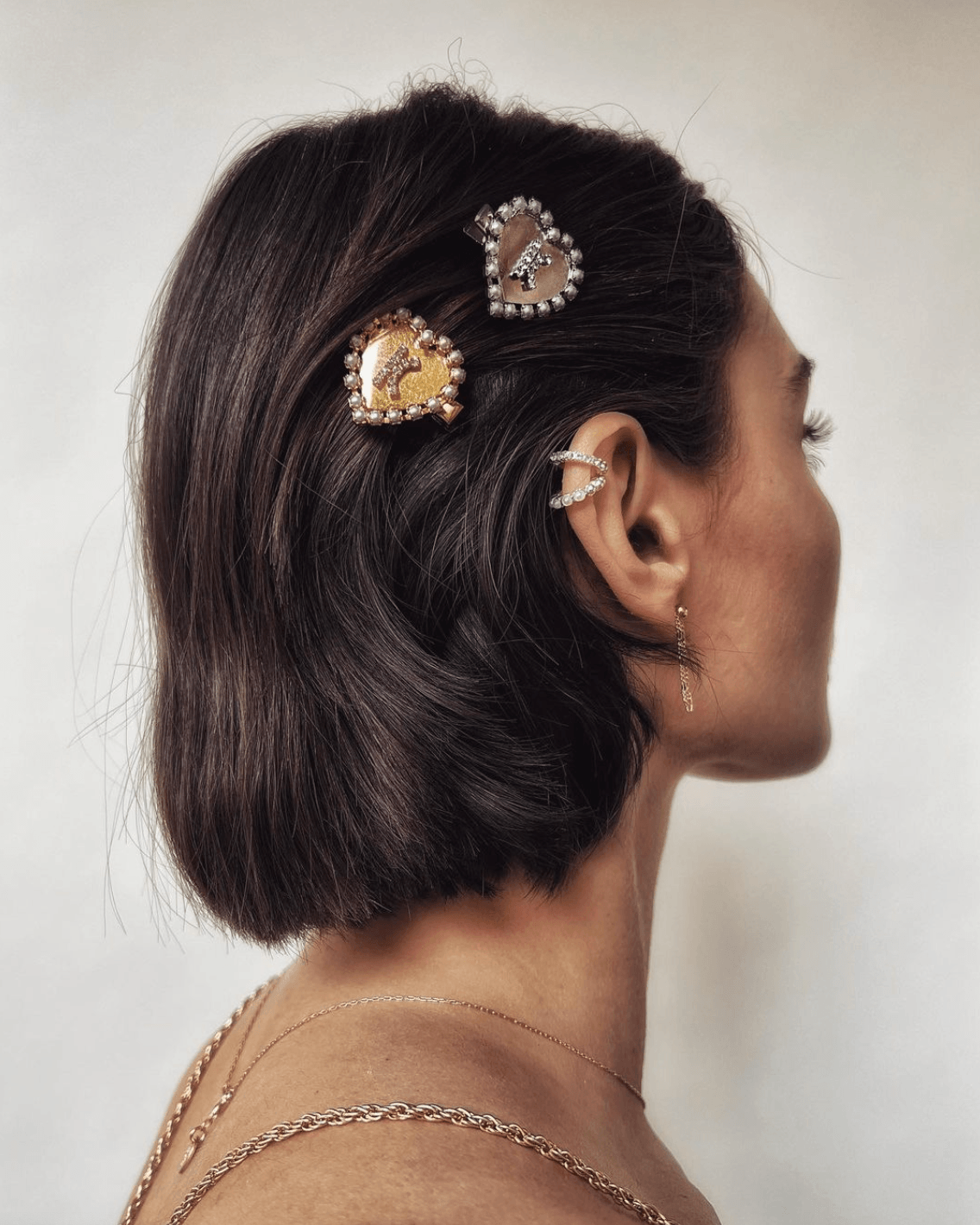 Line Dot Crystal Gram Clip