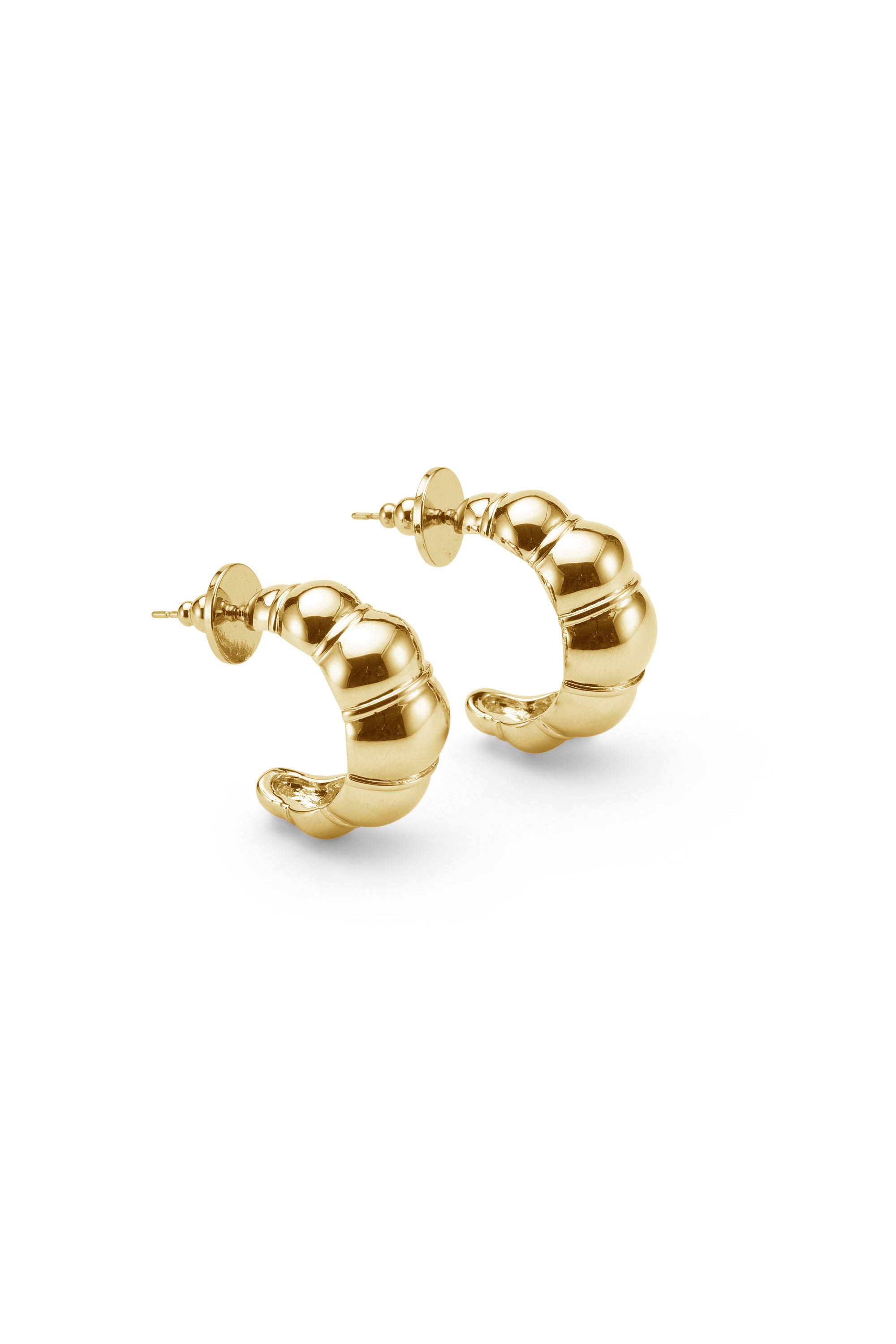 Glossy Croissant Hoop Earrings