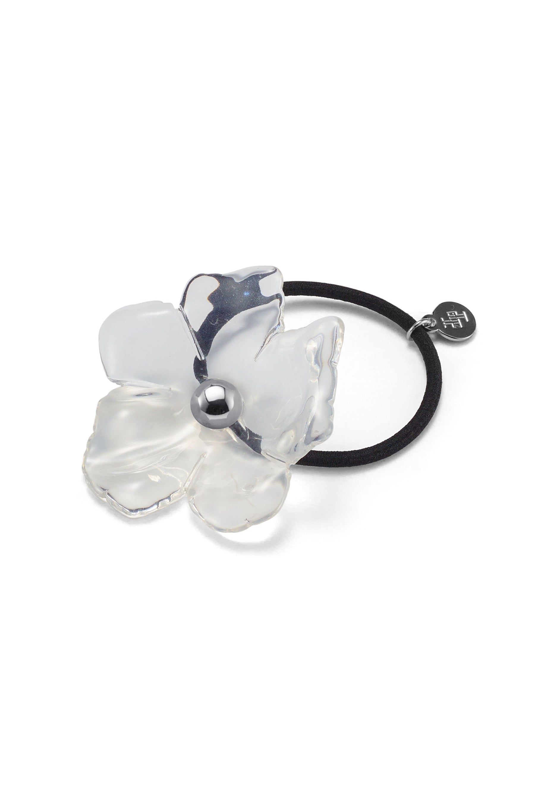 Clear Eden Resin Floral Ponytail Holder