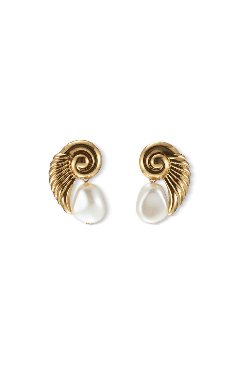 Denise Winged Pearl Drop Earrings