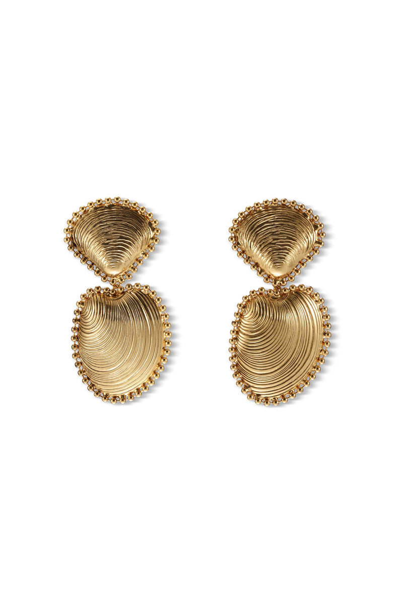 Kya Ballchain Seashell Drop Earrings