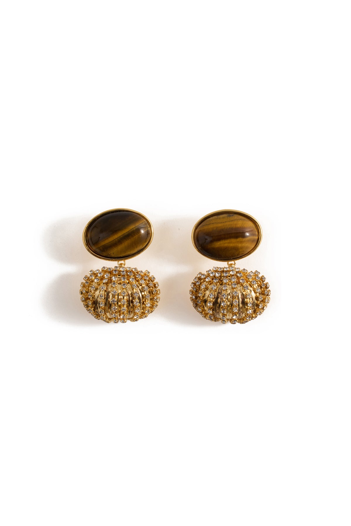 Cleo Crystal and Stone Drop Earrings