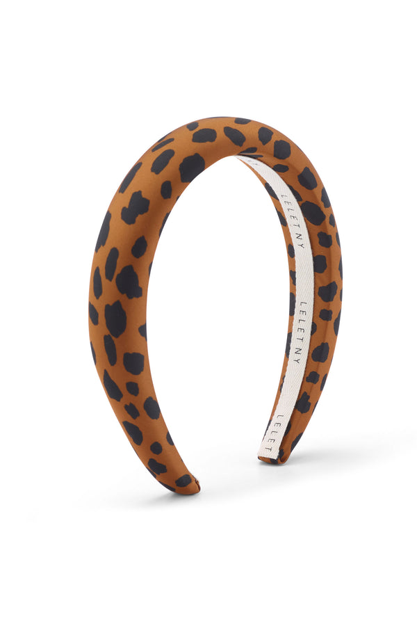 Greer Leopard Silk Padded Headband