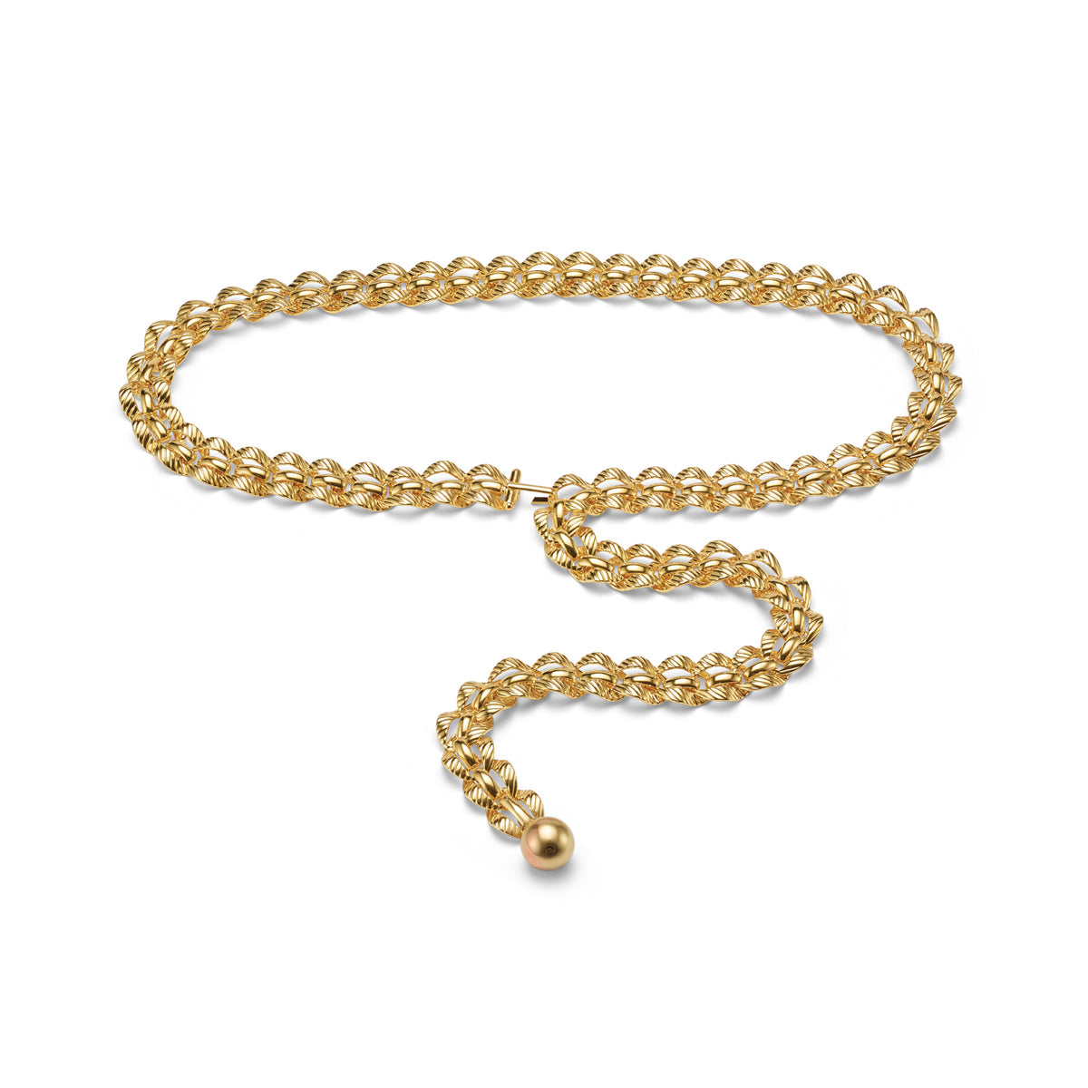 NEW CRISTELLA BELT LARGE DOUBLE LOOP GOLD CHAIN ITALY SIZE L NWT Callisto Gold Chain Belt | Lapo Lounge main image 4