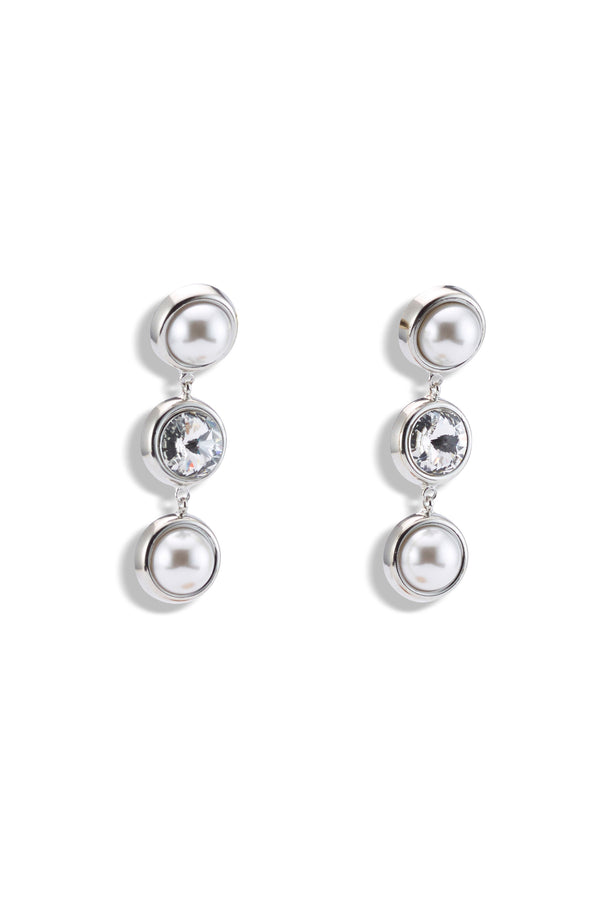Clare Crystal and Pearl Linear Earrings