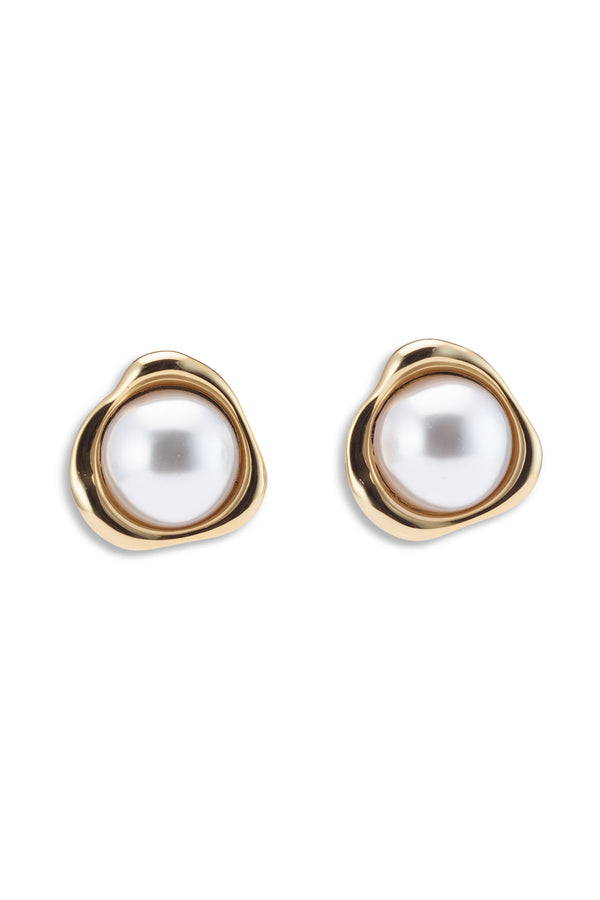Sloane Pearl Button Earrings