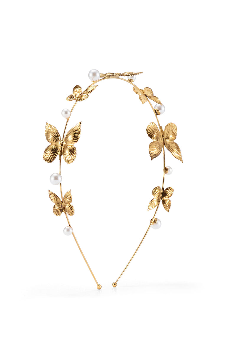 Silvie Butterfly Pearl Strand Headband