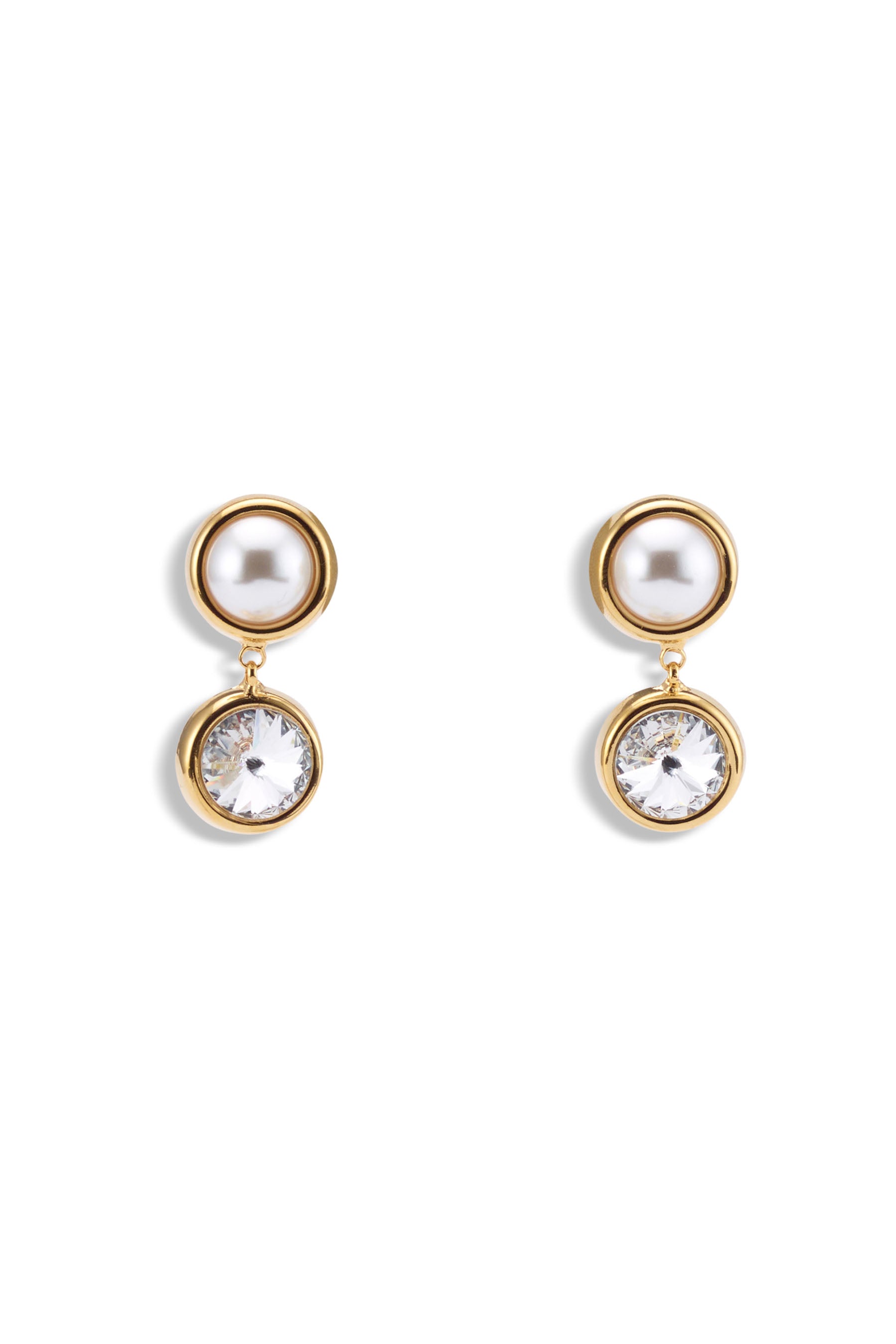 Clare Crystal and Pearl Drop Earrings
