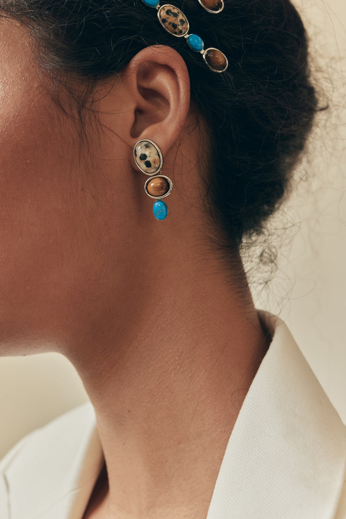 Petite Vega Stone Linear Earrings