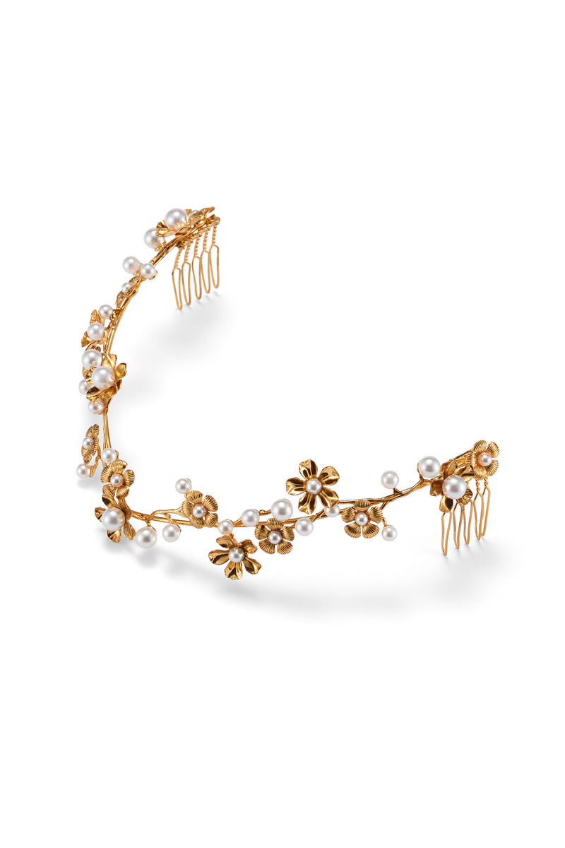 Brynn Floral Pearl Vee Halo