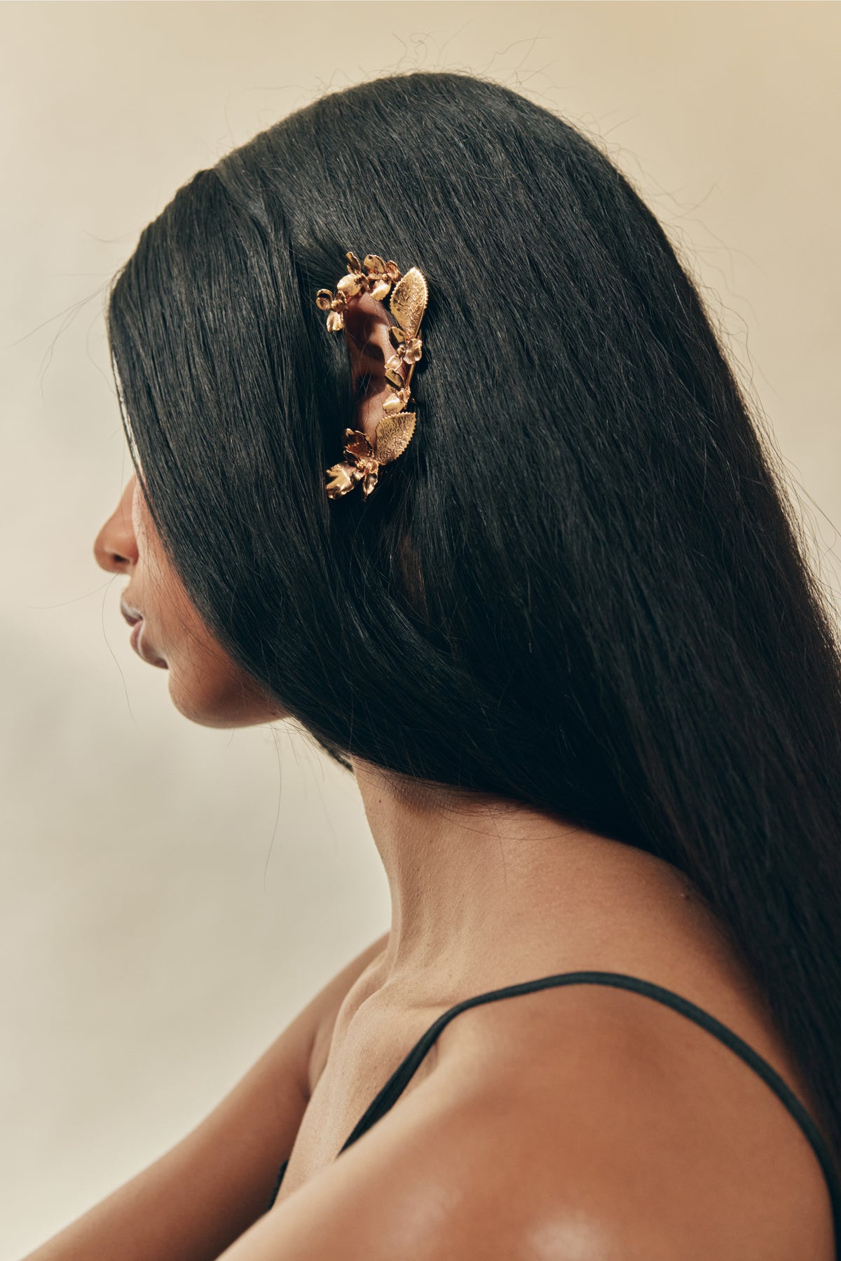 Iris Floral Ear Cuff