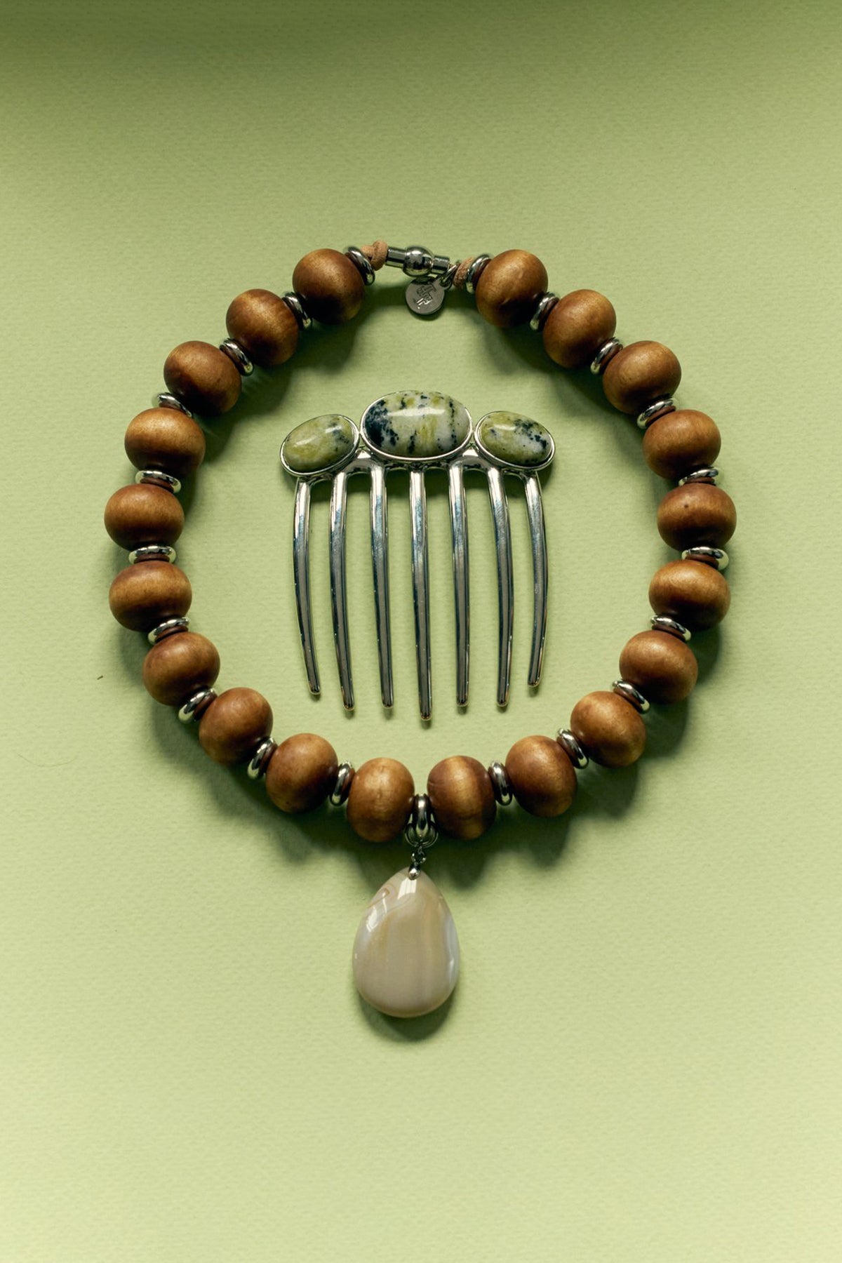 Chloe Wood Beaded Necklace