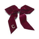 Monogram Crystal / Pearl Bow Barrette
