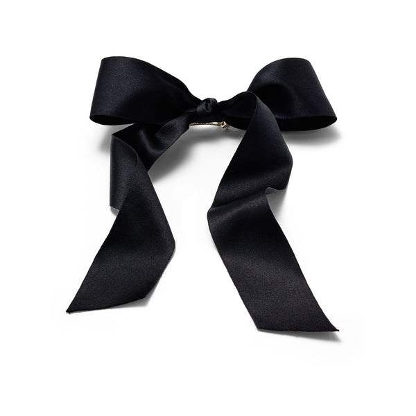 Navy Blue Hair Bow Clip for Women, Big Velvet Bow Barrette for Girl, Vintage Handmade Gift Hair Tie | Lucky Bow