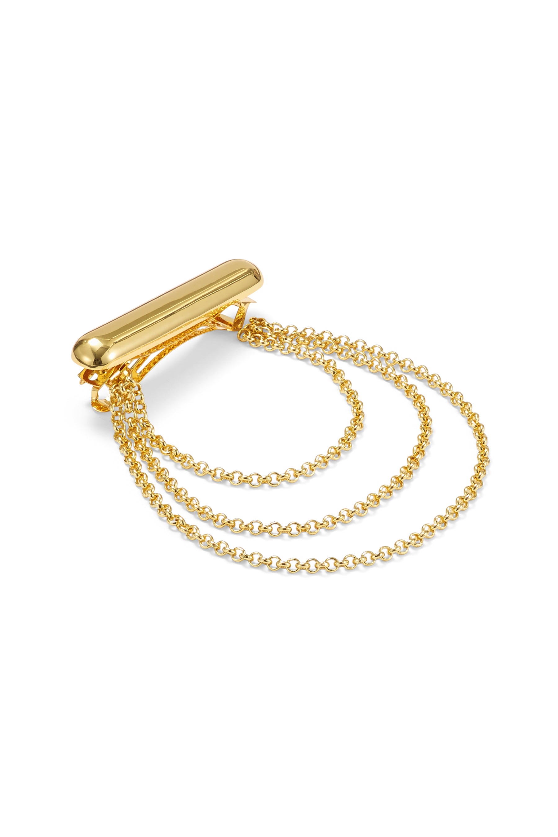 Glossy Bar Chain Barrette