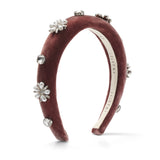 Annie Pearl and Crystal Velvet Padded Headband