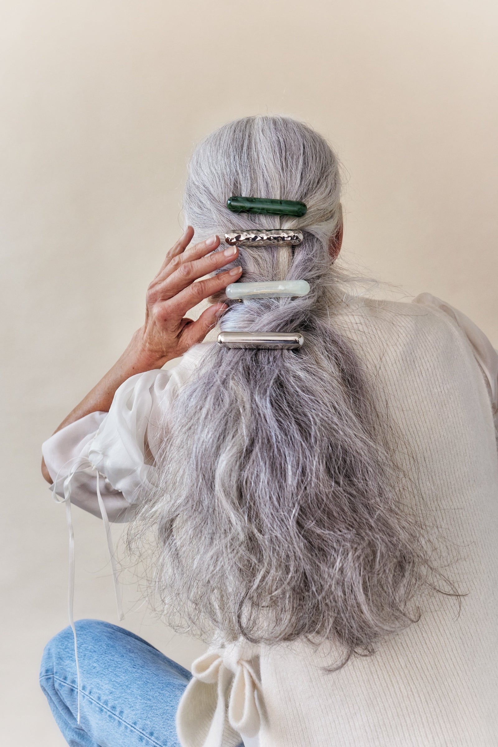 ヘアアクセサリー Lelet NY Olivia Pearl Hoop Barrette Lelet NY Olivia Pearl Hoop Barrette
