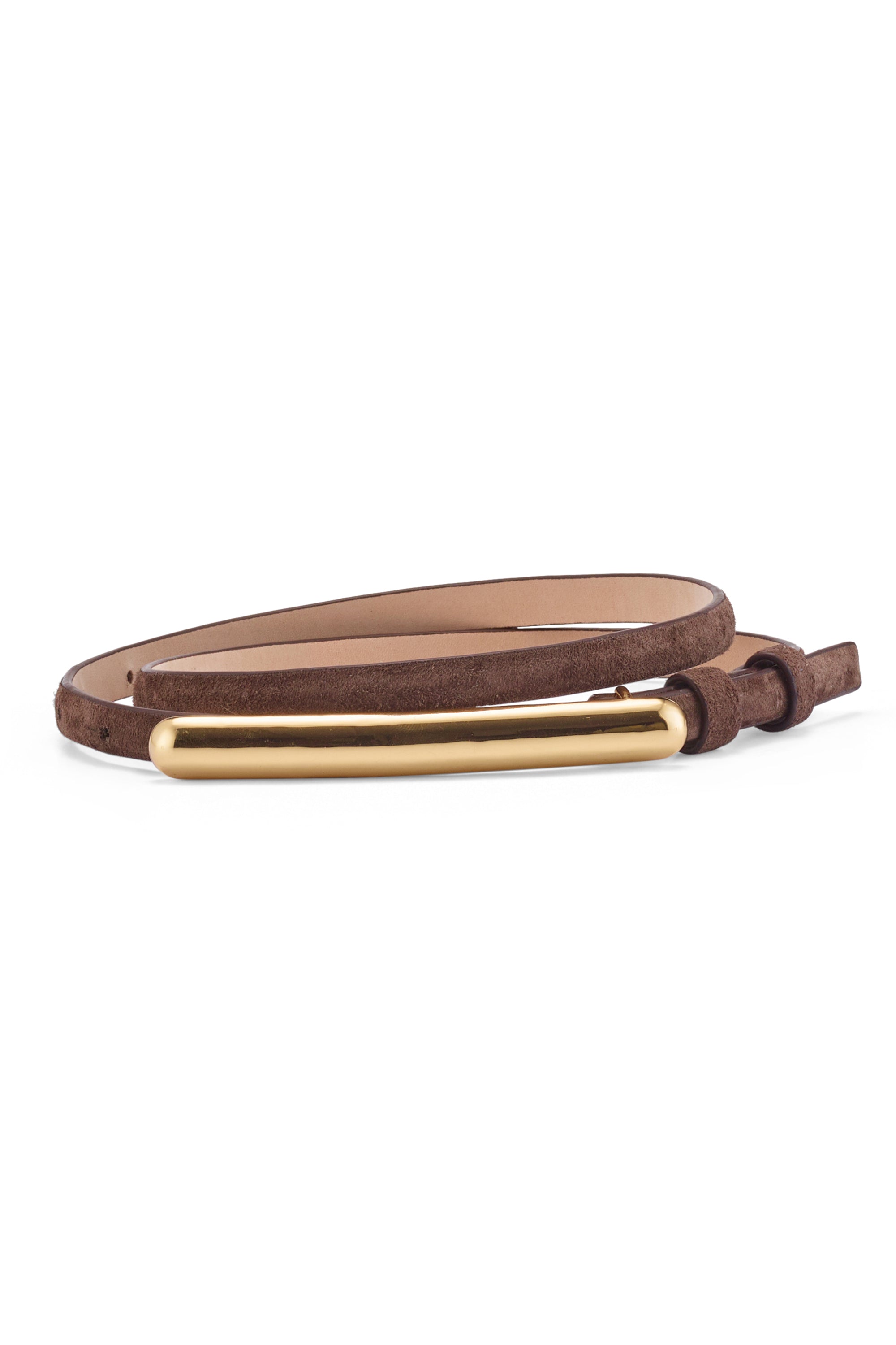 Glossy Bar Suede Belt