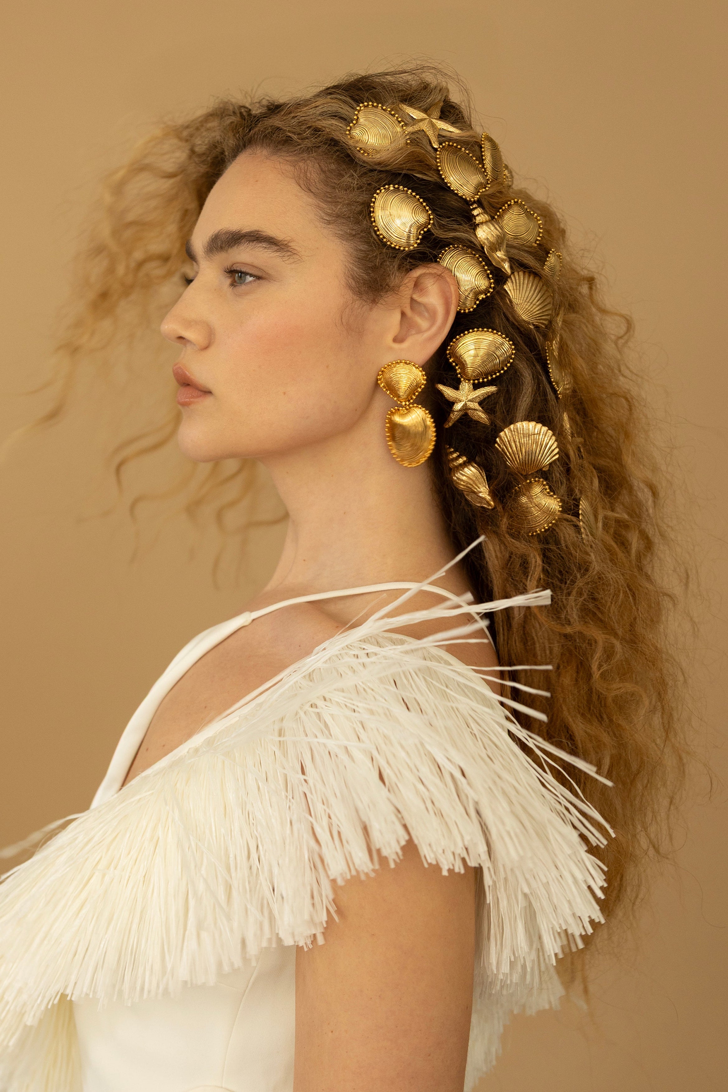 髪の多い方にお勧め　Lelet NY セレネクリップ　ロジウムコーティング Serena Seashells Clips Set of 3 | LELET NY