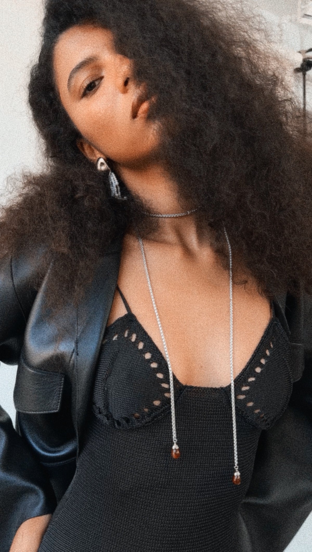 Mila Stone Lariat Necklace