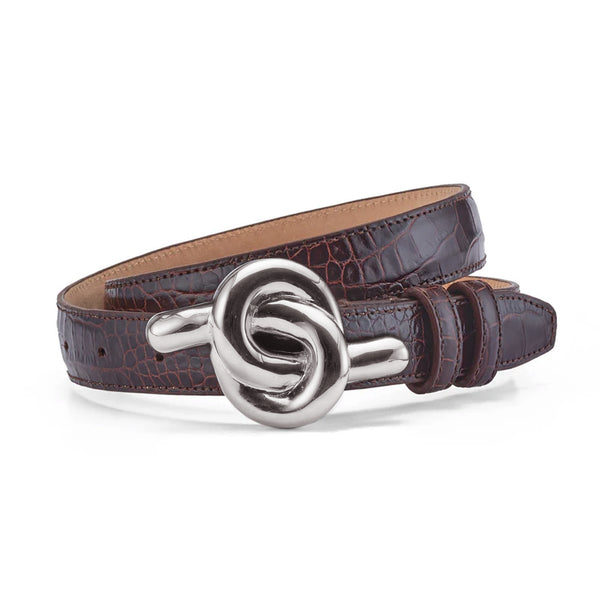 Glossy Knot Leather Belt