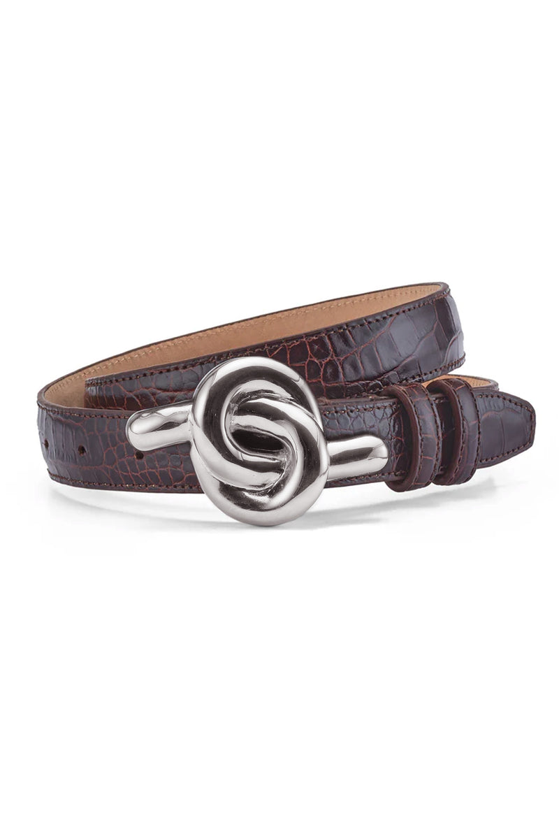 Glossy Knot Leather Belt