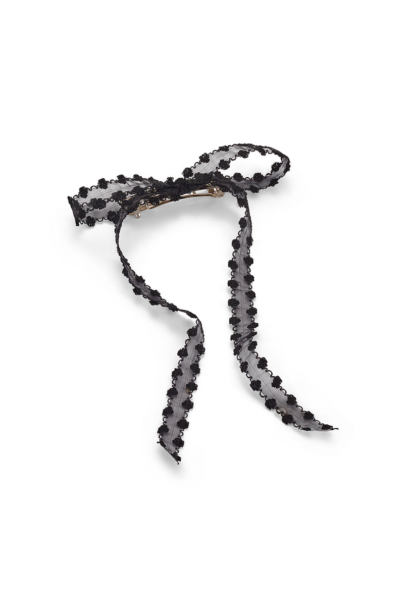 Willow Embroidered Sheer Slim Bow