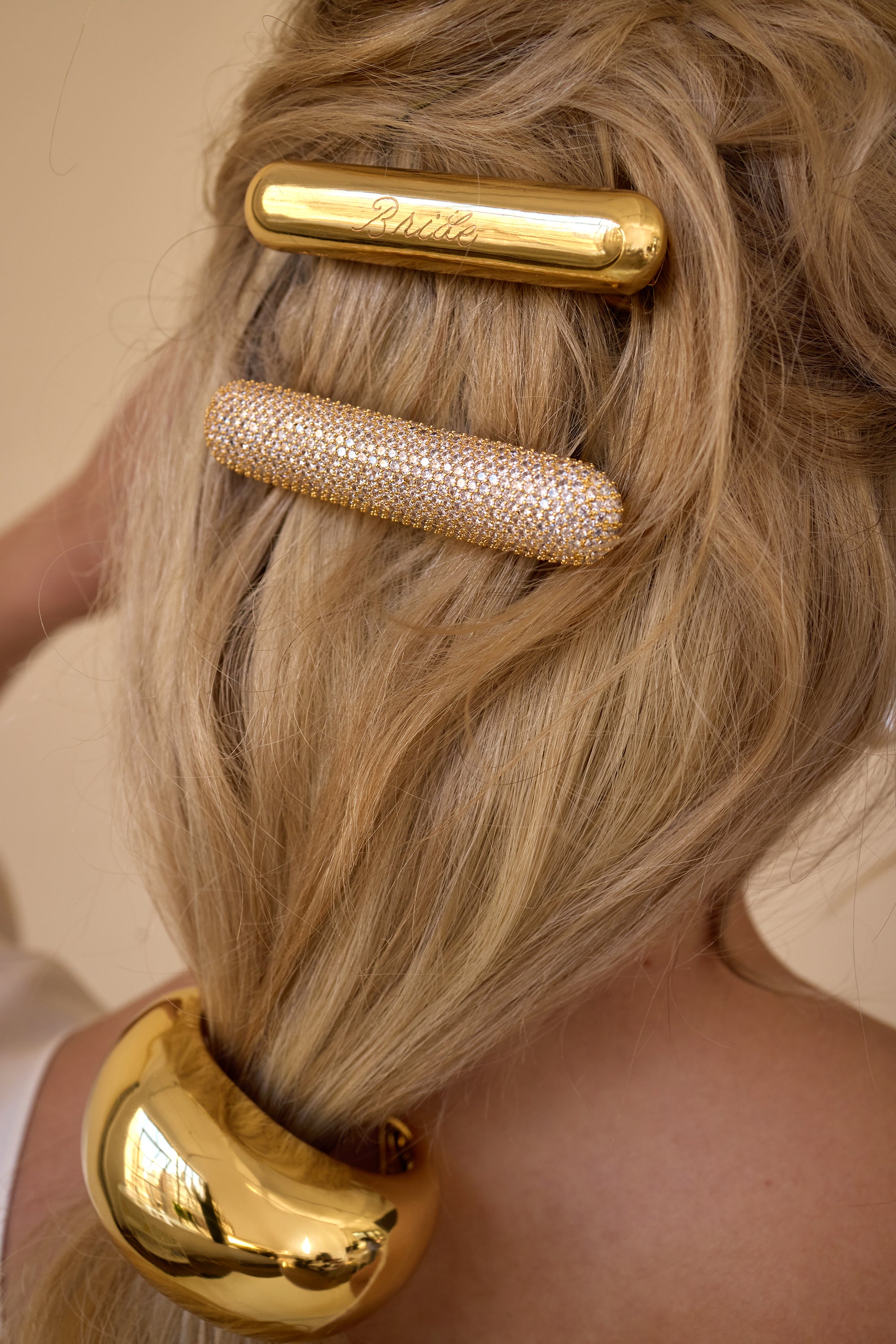 T3 x Lelet NY Crystal Pave Bar Barrette