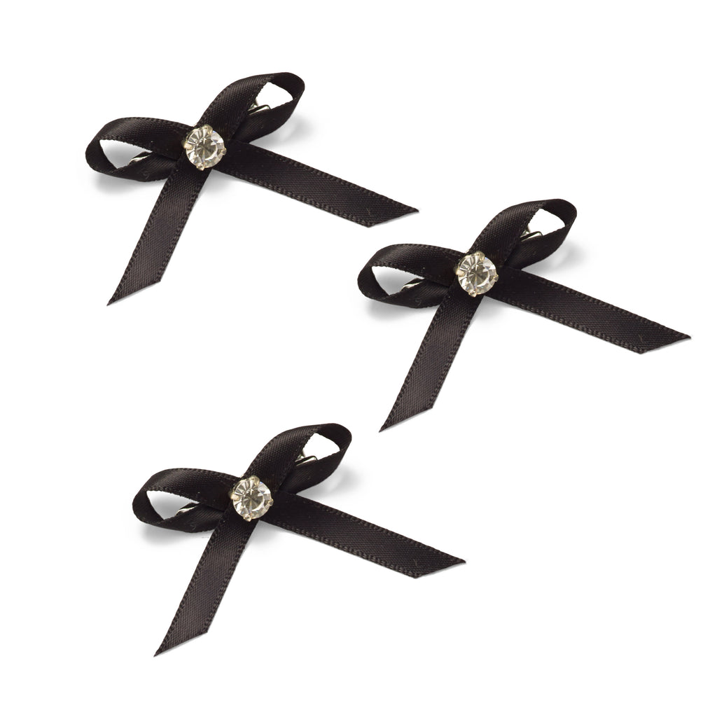 Mini Ribbon Bows 1 3/8 Black 144 Pieces (35mm x 22mm)