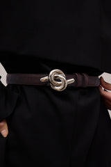 Glossy Knot Leather Belt