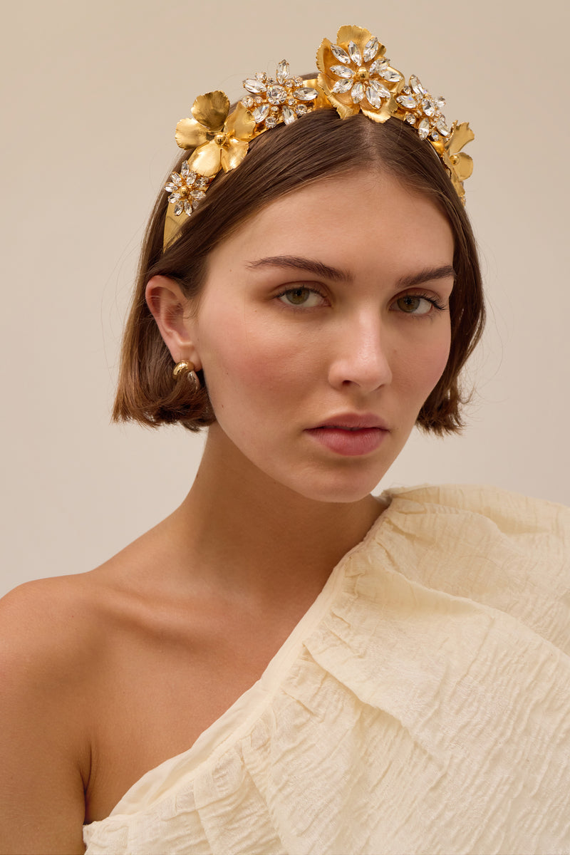 Jasmine Floral Crystal Crown