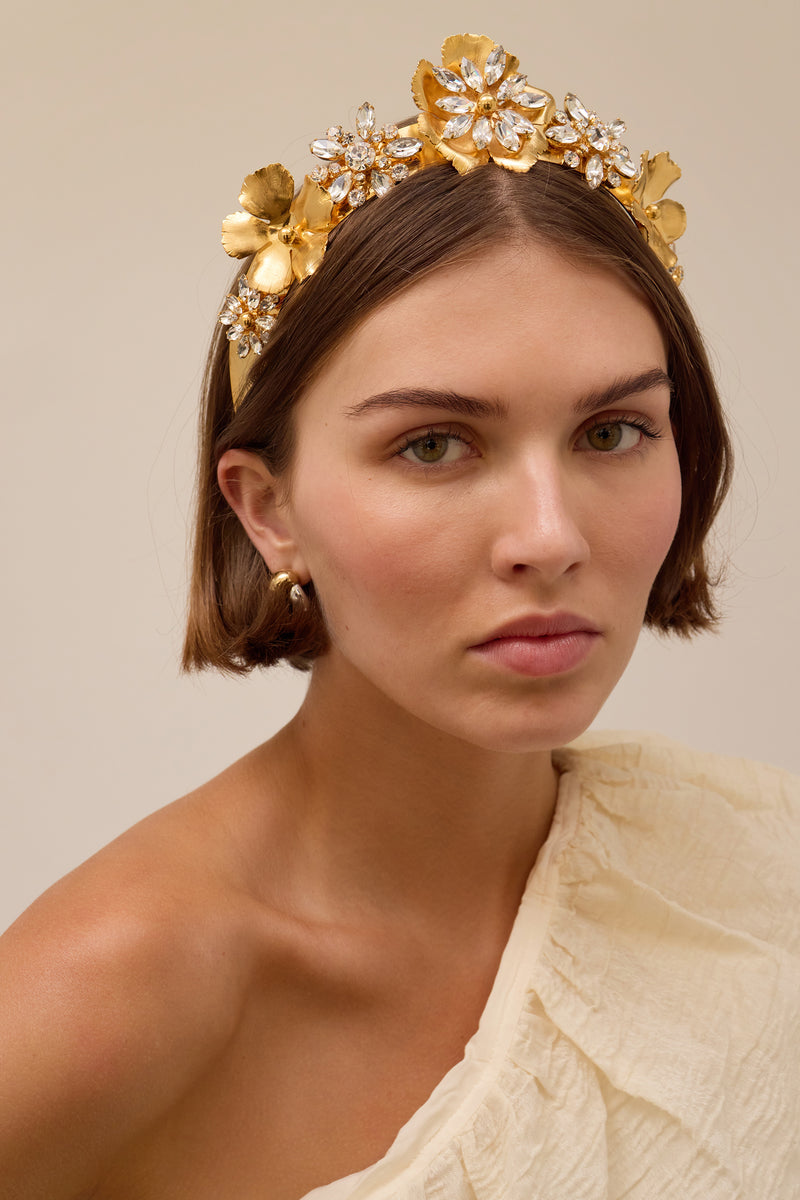 Jasmine Floral Crystal Crown