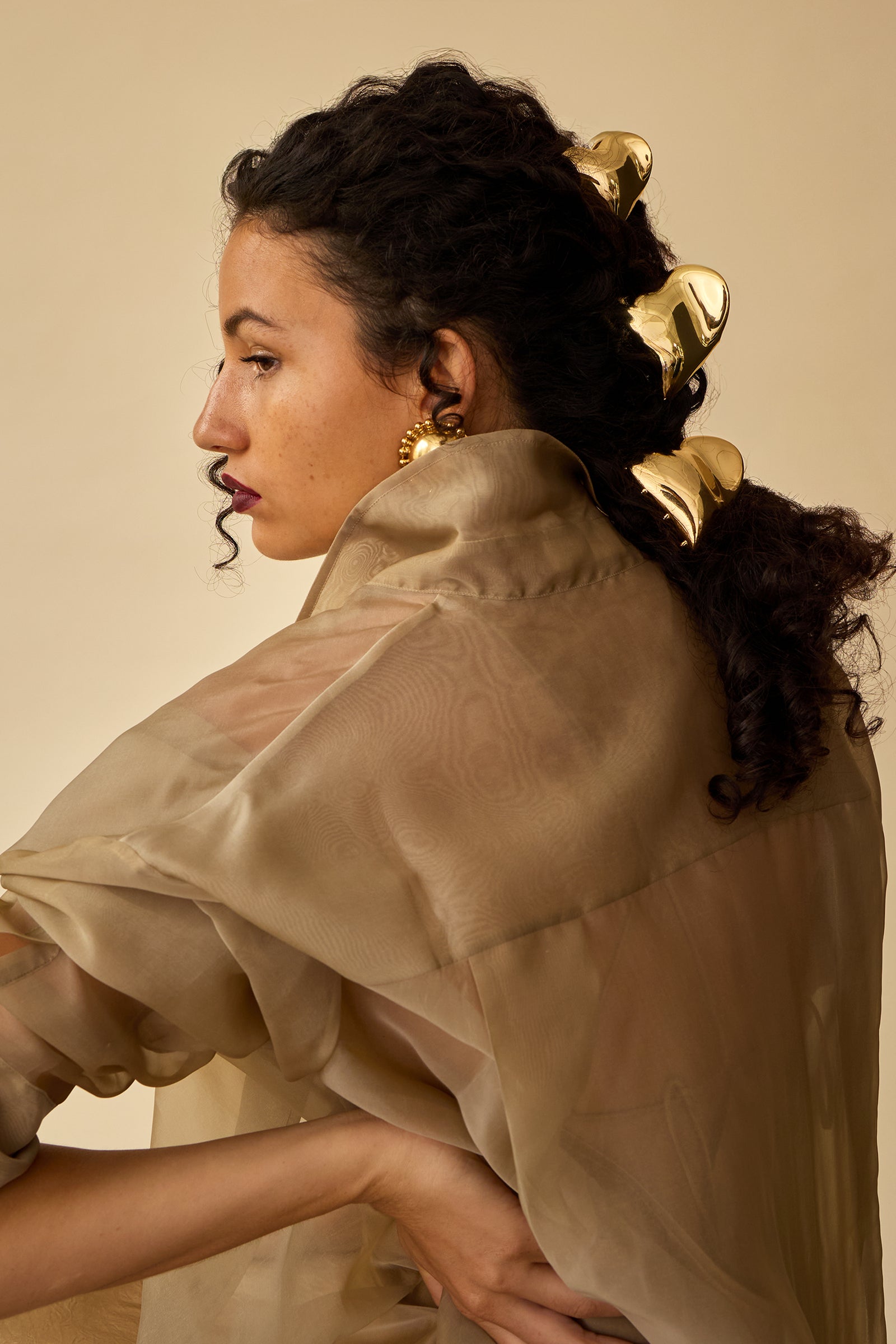 Gigi Heart Metal Mega Claw Clip | LELET NY display picture 1
