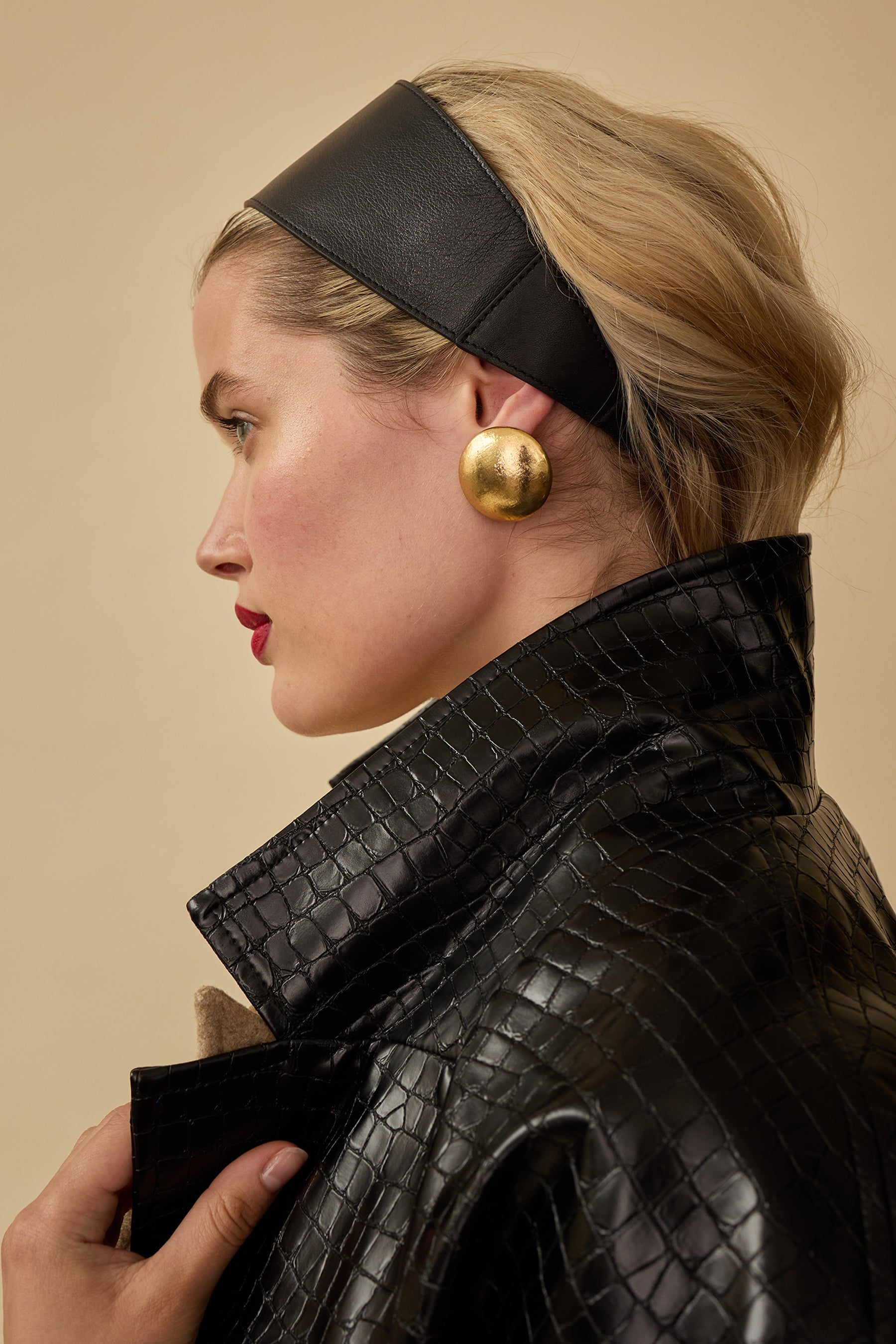 Annika Wide Leather Headwrap | LELET NY